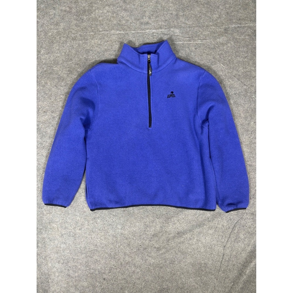 EMS Womens Blue‎ Fleece Quarter Zip Pullover Vintage Made in USA 1141034 Large
